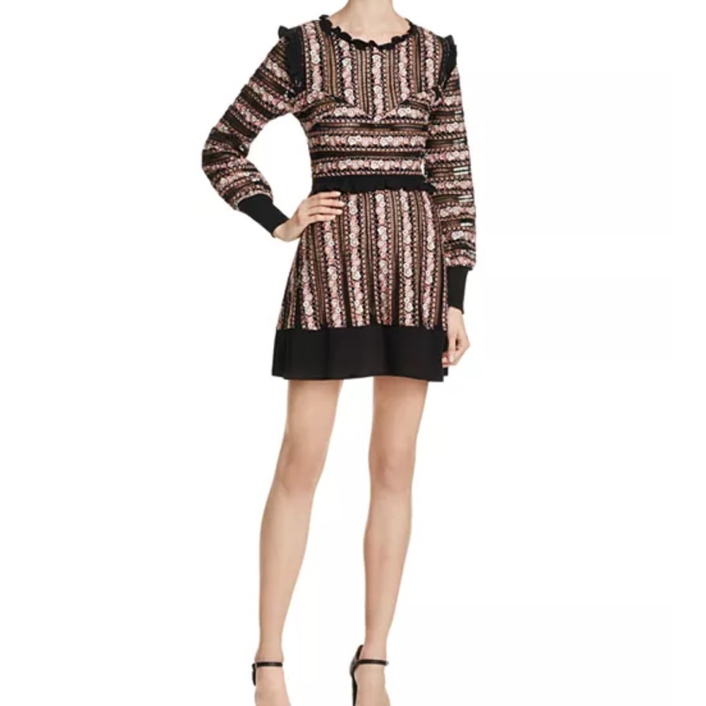 For Love And Lemons Gold Long Sleeve Cocktail Dress
